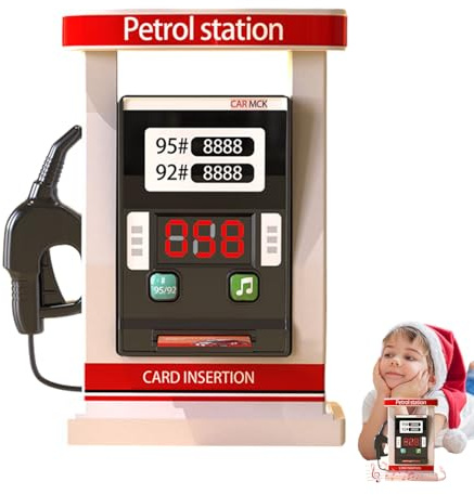 Giocattolo della pompa della benzina per : gioco di simulazione della stazione del carburante, effetti sonori interattivi, giocattolo educativo di apprendimento, modello desktop durevole | Gioco
