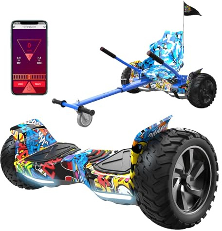 RCB Hoverboards SUV mit Sitz Hoverboards Off-Road, App-fähige Bluetooth, 8,5 '' Hummer + Hoverkart Go Kart für Self Balancing scooters, Geschenk für Kinder