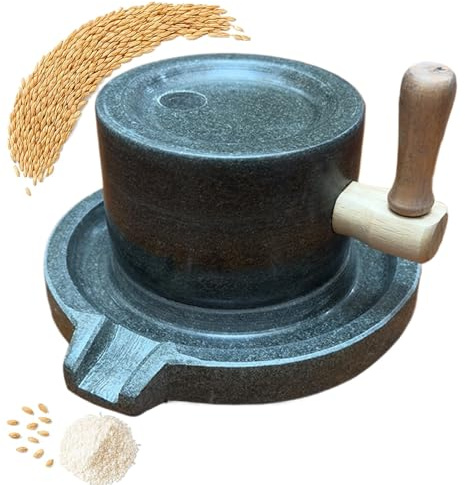 Stone Mill for King Grains | Stone Manual for Fine Powders | Grinder for Baking, for Coffee, Flour, Pepper, Salt and Nuts, for Home, Kitchen, Restaurants and for the Home