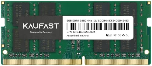 KAUFAST 8GB DDR4 2400MHz SO-DIMM Laptop RAM 1.2V CL17 2Rx8 PC4-19200 Dual Rank 260-Pin Notizbuch Arbeitsspeicher Speicher für Laptop KF2400D4S-8G
