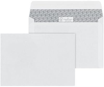 ÖKI Kuvert C6, 50 Stück, Briefumschlag mit Haftstreifen, 114x162mm, 80g, weiß