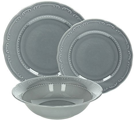 Tognana Charme, Servizio Tavola 18 Pezzi, Porcellana, Grigio Londra