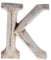 kadoh Holzbuchstabe K (8 cm) zum Aufstellen Handgemachte Buchstaben aus Holz im Vintage-Look als Deko (Creme-Weiß Vintage)