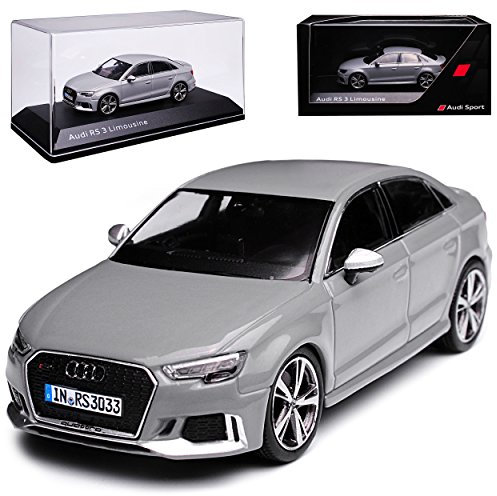 Kyosho A-U-D-I A3 RS3 8V 8VA Limousine Nardo Grau 3. Generation Ab 2012 Modell ab 2016 1/43 i-Scale Modell Auto
