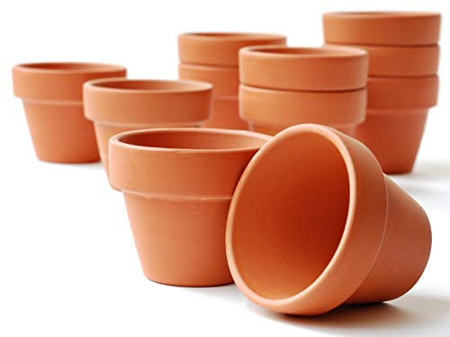 meindekoartikel Tontöpfe - Blumentöpfe Übertöpfe Pflanztopf - Naturprodukt - Verschiedene Varianten und Größen (50 Stück - ca. Ø innen 4 cm)