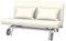 Soferia Kompatible Ersatzbezug fur PS 2er-Bettsofa, Stoff Majestic Velvet Creme (FLECKENABWEISEND und WASSERABWEISEND), Ecru