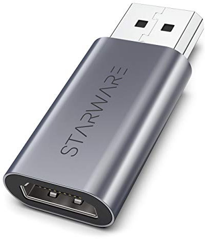 STARWARE Adaptador DisplayPort a HDMI (4K UHD), convertidor unidireccional de DisplayPort/DP a HDMI Macho a Hembra, Compatible con Lenovo, HP, DELL, Oculus, GPU, AMD, NVIDIA, etc.