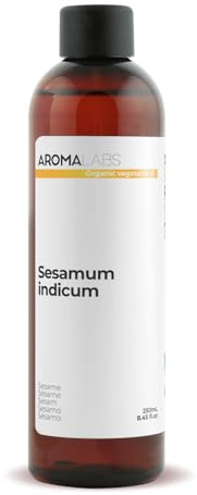 ORGANIC - SESAME SEED Oil - 250mL - 100% Pure, Natural, Cold Pressed and AB Certified - AROMA LABS (French Brand)