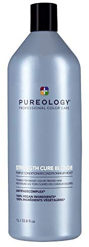 Pureology Strength Cure Blonde Purple Conditioner for Blonde & Lightened Color-Treated Hair, 33.8 Fl Oz
