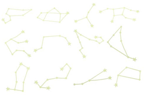 Milisten 5 Sets leuchten im Dunkeln, 12 Sternbilder, Wandaufkleber, leuchtende Sterne, Wandkunst, Aufkleber für Decke, Kinderzimmer, Dekorationen (hellgrün)