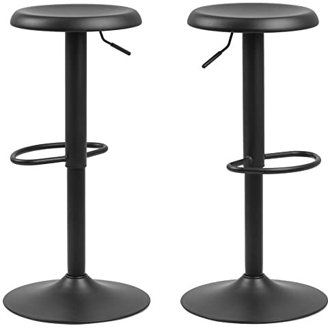 AC Design Furniture Finn Barhocker 2er Set, H: 82 x B: 40 x T: 40 cm, Schwarz, Metall, 2 Stk.