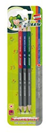 JOLLY Mathestifte, 3er Blister, Doppelminen-Stifte mit Graphit und Farbe, zum Rechnen lernen, Schreiben, Markieren, in Rot, Blau, Grün, kindgerecht, bruchfest, Schule, Vorschule