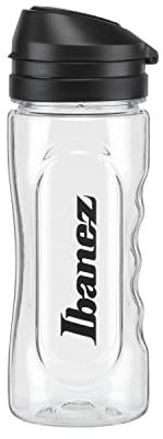 Ibanez Trinkflasche Gitarristen Geschenk Gadget - 500ml - transparent mit schwarzem Verschluss - Gitarren Zubehör (IBAB001)