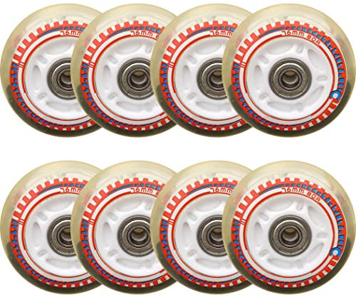 TGHY 8er-Pack Inline-Skate-Räder mit ABEC-7 Lager Inline Skates Rollen Wheel Inline Skate RäDer Inliner Rollen Ersatz Rollen Räder LED-Räder 80A 70mm/76mm/80mm,Weiß,70mm