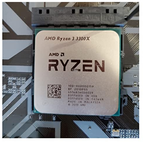SHUOG AMD Ryzen 3 3300X R3 3300X 3.8 GHz Quad-Core 8 Thread 65W CPU Processore L3=16M 100-000000159 Presa AM4 NO VENTILATORE SHUOG