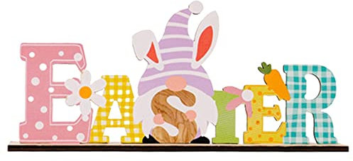 # Osterdekorationszubehör, Kaninchen, Holz, Alphabet, Ornament, dreidimensional, farbiges Buchstaben-Set, Tisch, Osterei, Kaninchen (A, Einheitsgröße)