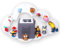 moin minis Wolke Weiß für Toniebox magnetisches Regal kompatibel mit 25 Tonie Figuren und Tonie Box Wolkenregal für Kinder Hörfiguren Tonies Magnetregal Kinderzimmermöbel