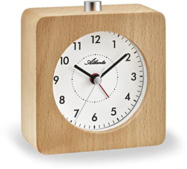 Atlanta Quarzwecker aus Holz Buche Licht Snooze Crescendo - 3140