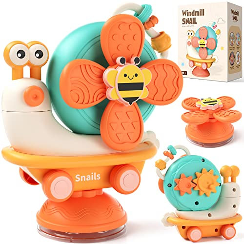 VORENUS Hochstuhl Saugnapf Spielzeug für Babys ab 6 Monaten, Motorik Montessori Spielzeug ab 1 Jahr, Sensorik Baby Saugnapf Spielzeug, Geschenk 1 Jahr Mädchen & Jungen 7 8 9 10 11 12 Monaten
