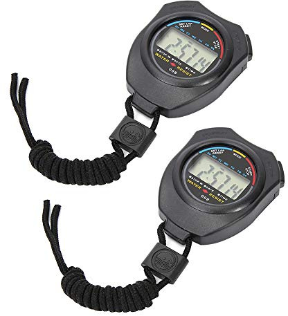 Sport-Stoppuhr, Multifunktionale Digitale LCD-Hand-Stoppuhr f¨¹r sportliche Aktivit?Ten, Training, Wettk?mpfe ¨C Outdoor und Indoor ¨C 2 St¨¹ck f¨¹r Athleten, L?Ufer, Sportler