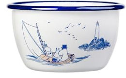 Muurla Emailleschüssel Mumin Segler, Skandinavisch, Weiß, Blau, 0.6 Liter