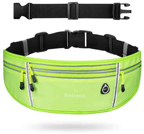 Flintronic Sports Laufgürteltasche, 1 Packung, Schwarz, B (mit 1 26 cm Verlängerungsgürtel)