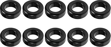 YOKIVE 10Stk Toroid Kern Ferrit Drosseln Ring Eisen Pulver Induktor Ferrit Ringe Gut für Leistungs Transformatoren (Schwarz Grau 33.7mm x 19.3mm x 11.3 mm)