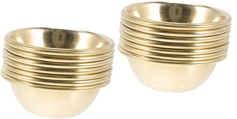 Abaodam 14 STK Buddha-Schale heidnische Opferschale Altarschale tibetische Anbetungsschale Trink Gläser Wassergläser Wasserbecher Religionsbehälter Yoga Messing Teelicht Zubehör Container