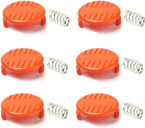 6 x Fadenspulen für Black & Decker Trimmerspulen 385022-03N Gehäusekappe Rasenmäher Spulenabdeckung