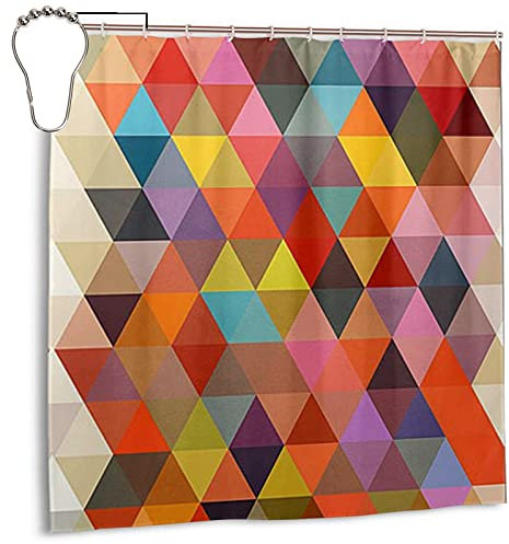 PANARL Bunte Dreiecke-Form-Duschvorhänge für Badezimmer-Dekor, wasserdichte Badevorhänge aus Polyestergewebe, 183 x 183 cm