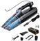 JOUSE 4 en 1 Aspirateur de Voiture Gonfleur de Pneu 7000PA Haute Puissance D'Aspiration Humide/Sec Aspirateur Portable avec éCran LCD