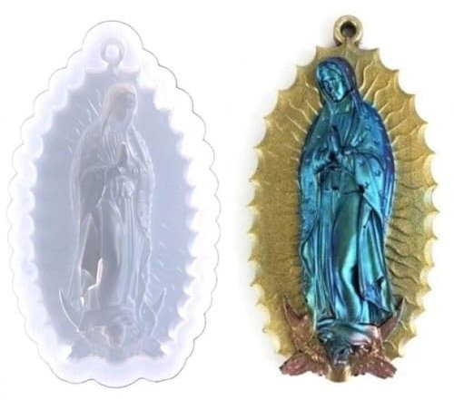 Moldes De Resina De Virgin Mary, Resina Epoxi Virgen María Moldes De Silicona para Llavero DIY Collar Collar Joya Colgante Haciendo
