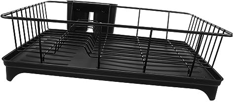 AOKWAWALIY Escurridor de utensilios de cocina para fregadero de cocina, estante de cuenco grande, escurridor de platos, escurridor de platos, tubo de drenaje, escurridor de metal, estante de drenaje,