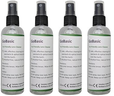 GoBasic Eco Friendly Alcohol & VOC Free Pump Action Lens Cleaning Spray For Spectacles & Glasses 120ml (4 X 120ml)