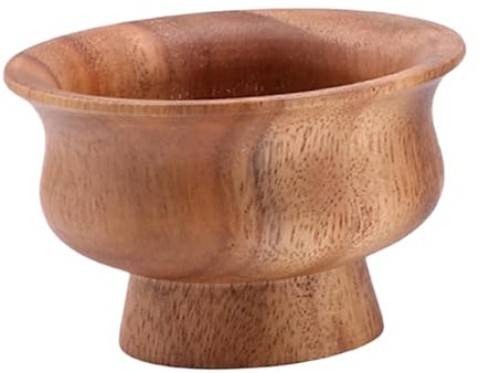 Folpus Potpourri Bowl Wooden Footed Bowl Multipurpose Pedestal Bowl Wood Punch Bowl for Home Decorative, Small