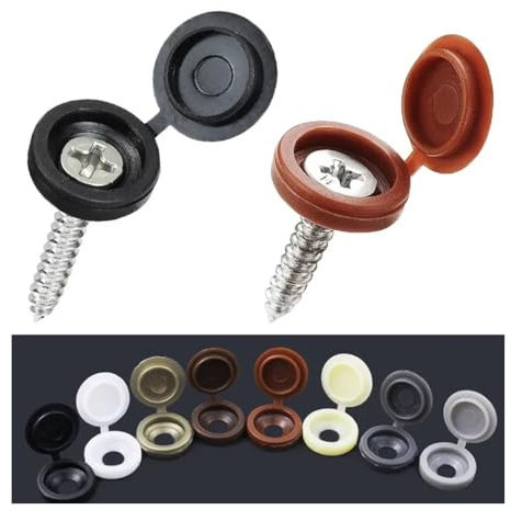 Metallschrauben 100pcs Screw Cover Cap White Black Grey Plastic Screw Cap Cover Nail Nuts Bolts Decorative Cover Screw Folding Ugly Covers (Color : Dark Brown, Size : 100pcs)