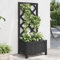 Fioriera con Traliccio Nera in Legno Massello di Abete Casa e Giardino, Prato e Giardino (3,05KG)