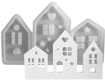 Silikonformen Gießformen Häuser Kerzenhalter, Haus Silikonform Einschieber, Haus Gießform Kerzenformen Seifenform Kerzenhalter, Gipsformen Zum Gießen, 17,5x10,5x2,3cm
