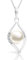 Damen-Halskette aus Weißgold 375/1000, Zuchtperle mit 3 weißen Diamanten, Gold, Diamant
