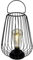 Spetebo Metall Laterne mit LED Glühbirne Batterie betrieben - 26 x 19 cm - Deko Lampe in schwarz warm weiß beleuchtet - Hängelampe Tischlampe Dekoleuchte Deko Beleuchtung