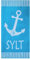 SCHIETWETTER Unisex Strandhandtuch Sylt 180x88cm, XXL Handtuch, Badetuch, Frottee, Baumwollgemisch, schnelltrocknend azuro-White OS