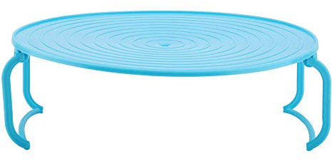 Rejilla para Bandeja Multifuncional, Rejilla para Bandeja para Horno de Microondas, Rejilla para Cocinar Al Vapor en Capas para Calentar Horno de Microondas de Plástico (Azul)