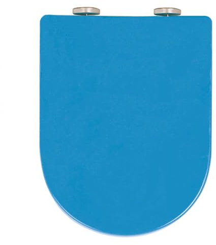 Wttfc Colored Toilet Seat Soft Close Toilet Seat D Shape Quick Release Toilet Seat for Easy Cleaning Soft Close D Shape Bathroom WC Toilet Seat,Blue