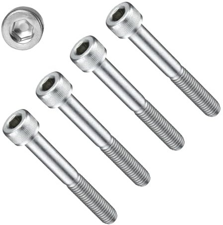 TERF® Viti a testa esagonale M8 x 45 mm, in acciaio inox A2 (304), viti a macchina M8 (8 mm) x 45 mm, chiave a brugola, bulloni a testa esagonale, confezione da 10