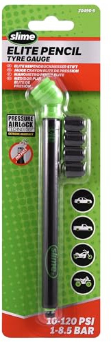 Slime Jauge de pneu 20490-5, crayon Elite, technologie Air Lock, 10-120 PSI