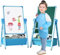 G TALECO GEAR Tafel Kinder für Kinder von 3-8 Jahren, Kindertafel mit Kreide und Magnet und Whiteboard，Standtafel Kinder 360° drehbare Magnettafel Kinder Staffelei (Blau)