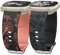 Wearlizer 2 Packs Floral Gravierte Armbänder Kompatibel mit Fitbit Versa 4/Versa 3 /Sense 2/Sense Damen, Zweifarbig Blume Silikon Sportarmband, Schwarz/Pfirsichrosa &Weiß/Schwarz