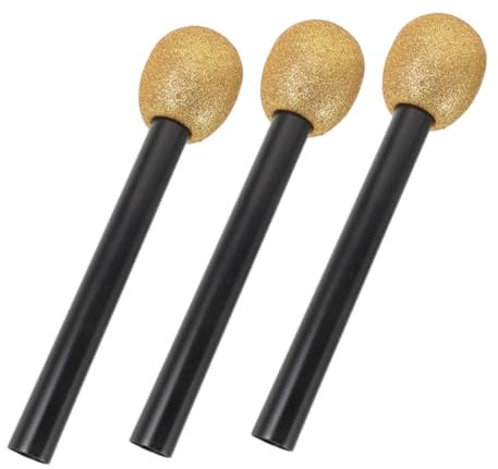 TOYANDONA 3pezzi Microfono Giocattolo Glitter Per Ragazzo Ragazza Accessori Per Festa Di Compleanno e Spettacoli Modelli Di Microfono Per Gioco Di Ruolo Divertente e Leggero Non Reale