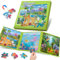 Toys for 3 4 5 6 Year Old Boy Girls: Boys Toy Age 4-5-6 Birthday Gifts for Boy Girl Age for 4 5 6 7 Travel Games for Kids 3-5 Toddler Aeroplane Activities Educational Magnetic Jigsaw Dinosaur Puzzles