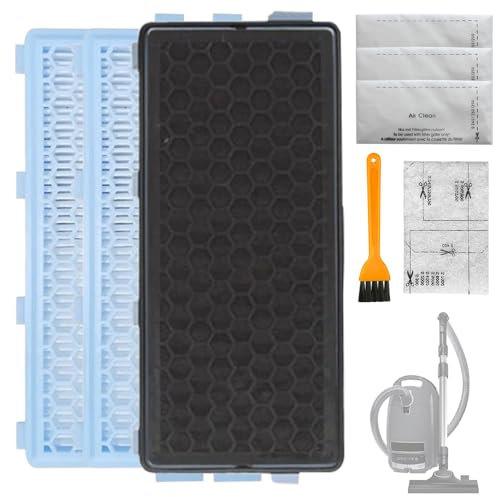 HIULLEN 3 set di filtri Hepa per aspirapolvere Miele Compact C1 & C2, Complete C2 & C3, S8340, filtro di ricambio con 3 filtri di protezione del motore e 3 filtri Exhaust per S4000, S5000, S6000 &